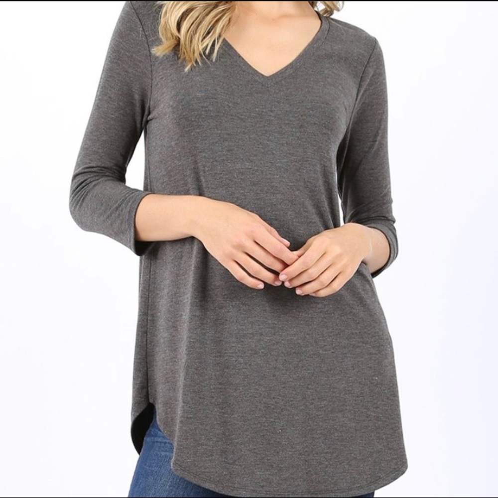 V-Neck 3/4 Sleeve Tunic